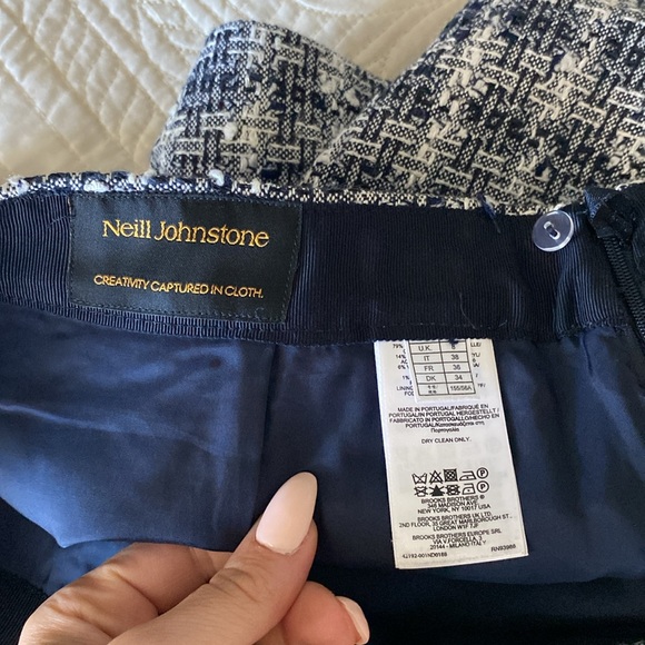 Brooks brothers navy & white tweed jacket and skirt suit set size 2 - Picture 9 of 9